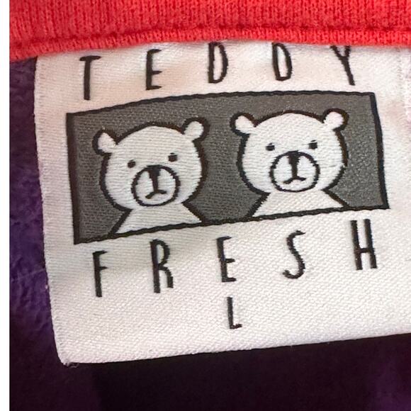 Teddy Fresh Colorful Colorblock Hoodie Sweatshirt size Large - Picture 3 of 9